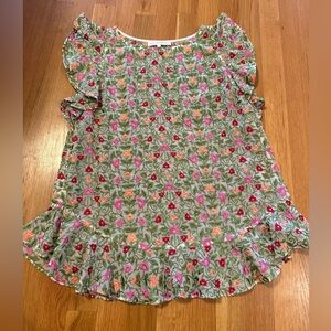 ANN MASHBURN Embroidered Floral Top